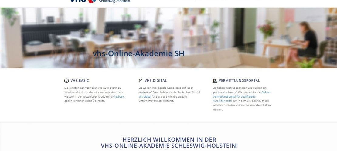 Titelbild der Webseite vhs Online Akademie