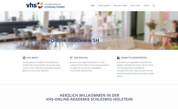 Titelbild der Webseite vhs Online Akademie